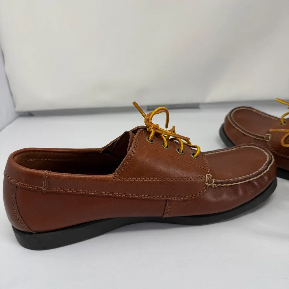 Eastland Falmouth Camp Moc Shoes 10 Brown Leather Oxford Memory Foam Boat Shoes